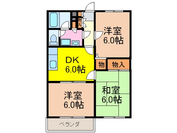 ツインフィールド弐番館の物件間取画像